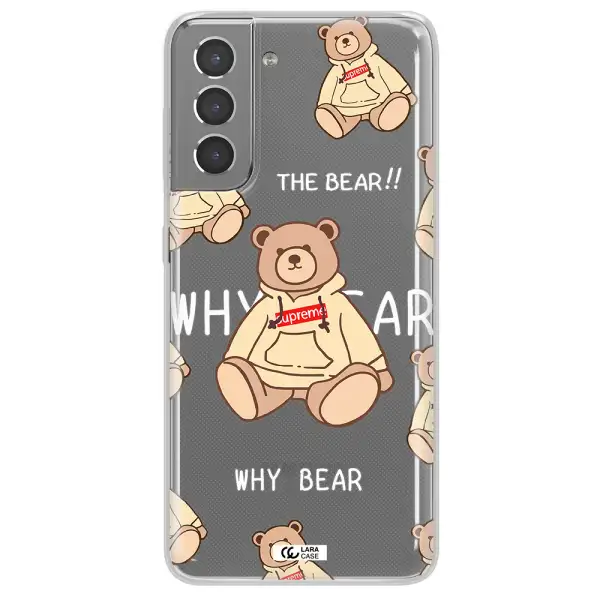 A Pattern Of A Teddy Bear Samsung S21 Plus Clear Tpu Case