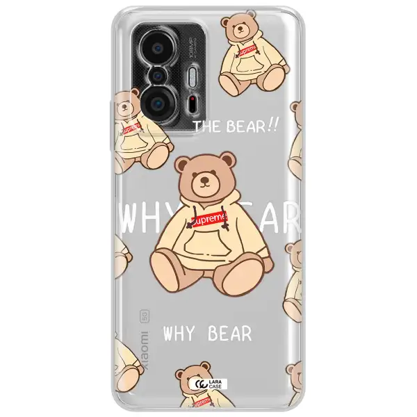 A Pattern Of A Teddy Bear Xiaomi 11T Clear Tpu Case