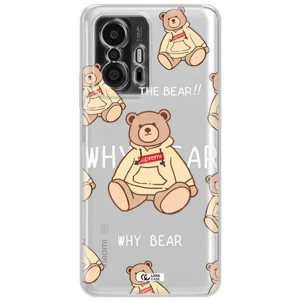 A Pattern Of A Teddy Bear Xiaomi 11T Pro Clear Tpu Case
