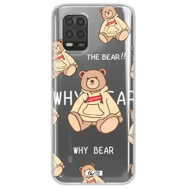 A Pattern Of A Teddy Bear Xiaomi Mi 10 Lite Clear Tpu Case