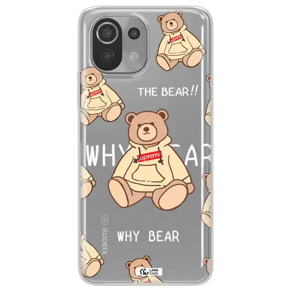 A Pattern Of A Teddy Bear Xiaomi Mi 11 Lite Clear Tpu Case