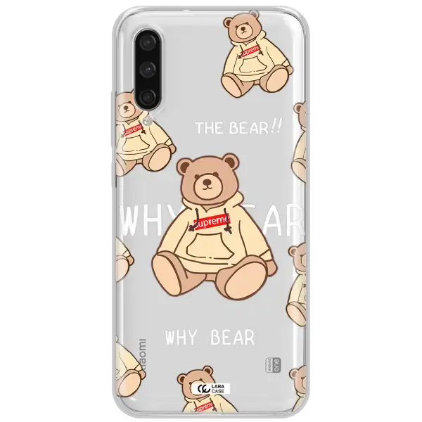 A Pattern Of A Teddy Bear Xiaomi Mi A3 Clear Tpu Case
