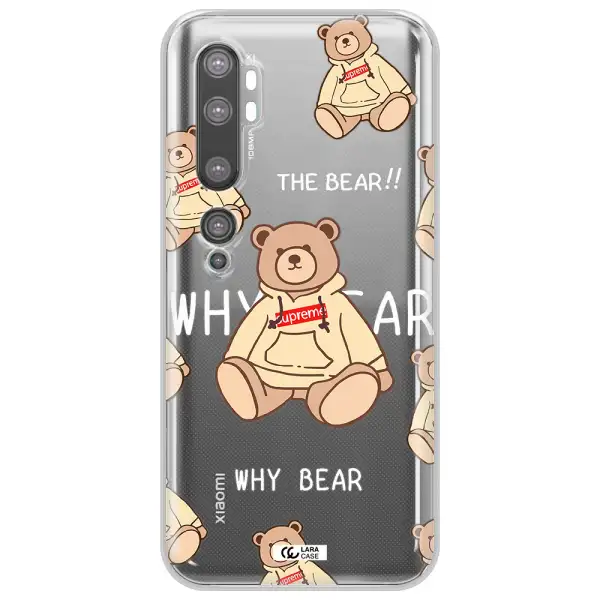 A Pattern Of A Teddy Bear Xiaomi Mi Note 10 Clear Tpu Case
