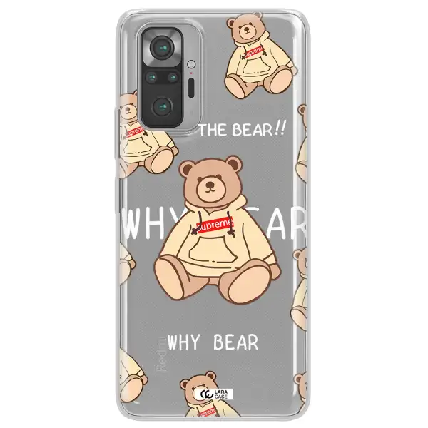 A Pattern Of A Teddy Bear Xiaomi Note 10 Pro Clear Tpu Case