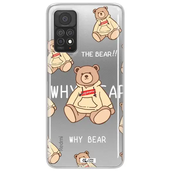 A Pattern Of A Teddy Bear Xiaomi Note 11 Pro Clear Tpu Case