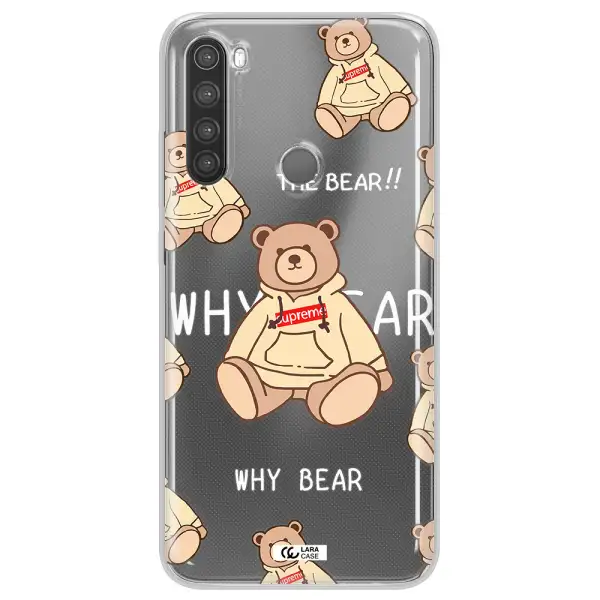 A Pattern Of A Teddy Bear Xiaomi Note 8 Clear Tpu Case