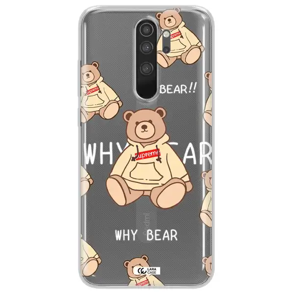 A Pattern Of A Teddy Bear Xiaomi Note 8 Pro Clear Tpu Case