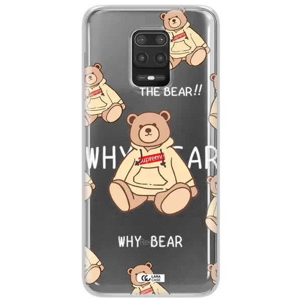 A Pattern Of A Teddy Bear Xiaomi Note 9S Clear Tpu Case