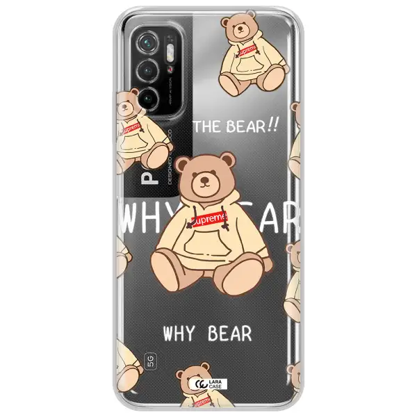A Pattern Of A Teddy Bear Xiaomi Poco M3 Pro Clear Tpu Case