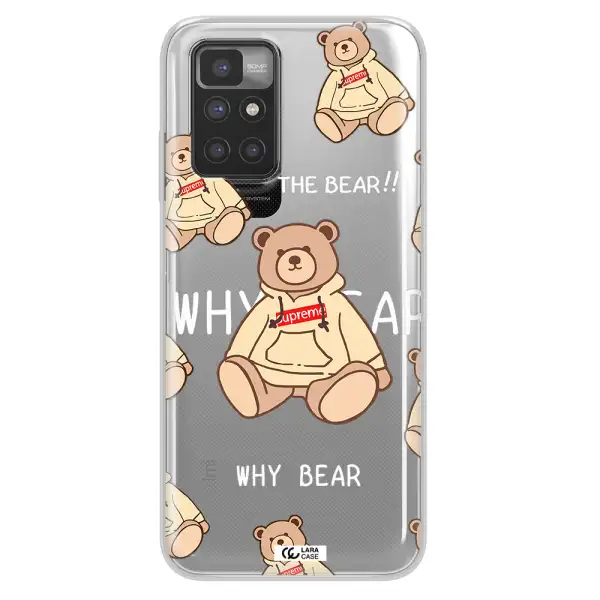 A Pattern Of A Teddy Bear Xiaomi Redmi 10 Clear Tpu Case