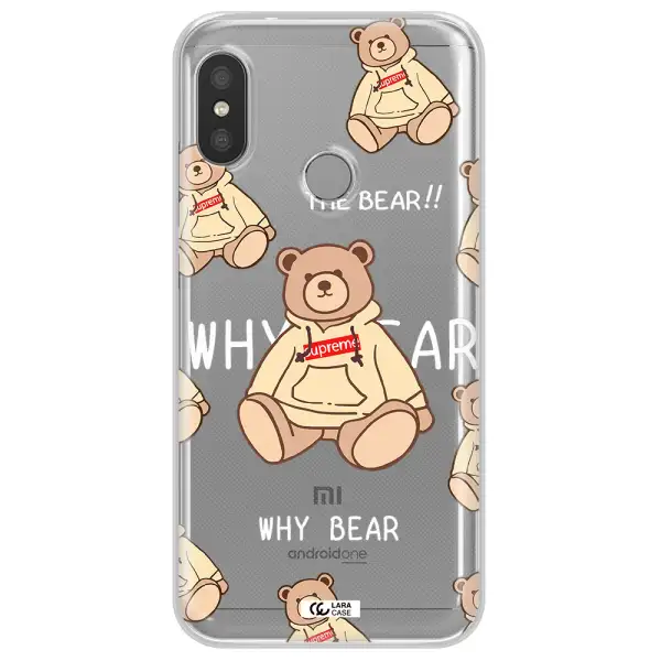 A Pattern Of A Teddy Bear Xiaomi Redmi 6 Pro Clear Tpu Case