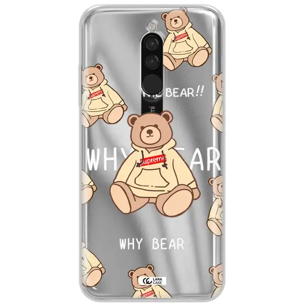 A Pattern Of A Teddy Bear Xiaomi Redmi 8 Clear Tpu Case