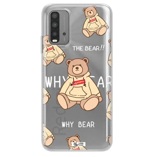 A Pattern Of A Teddy Bear Xiaomi Redmi 9T Clear Tpu Case