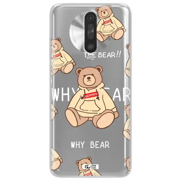 A Pattern Of A Teddy Bear Xiaomi Redmi K30 Clear Tpu Case