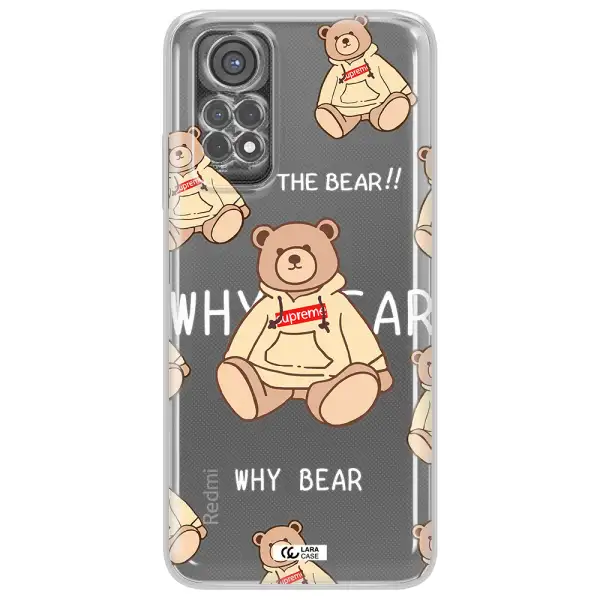 A Pattern Of A Teddy Bear Xiaomi Redmi Note 11S Clear Tpu Case