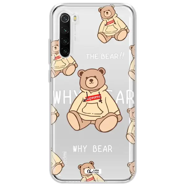 A Pattern Of A Teddy Bear Xiaomi Redmi Note 8T Clear Tpu Case