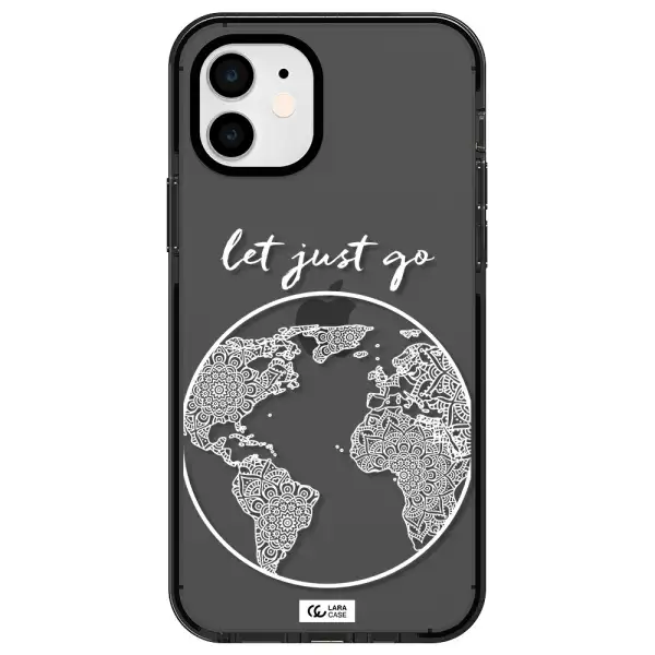 a white background with a circle Apple iPhone 11 impact Smoke Black Case