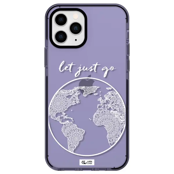 a white background with a circle Apple iPhone 11 pro impact Lilac Case