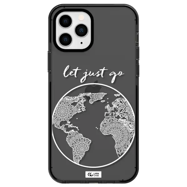 a white background with a circle Apple iPhone 11 pro impact Smoke Black Case