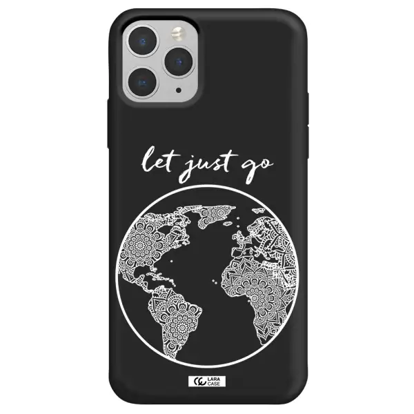 a white background with a circle Apple iPhone 11 pro max Silicone black Case