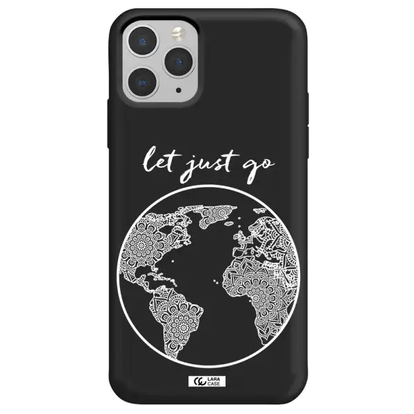 a white background with a circle Apple iPhone 11 pro Silicone black Case