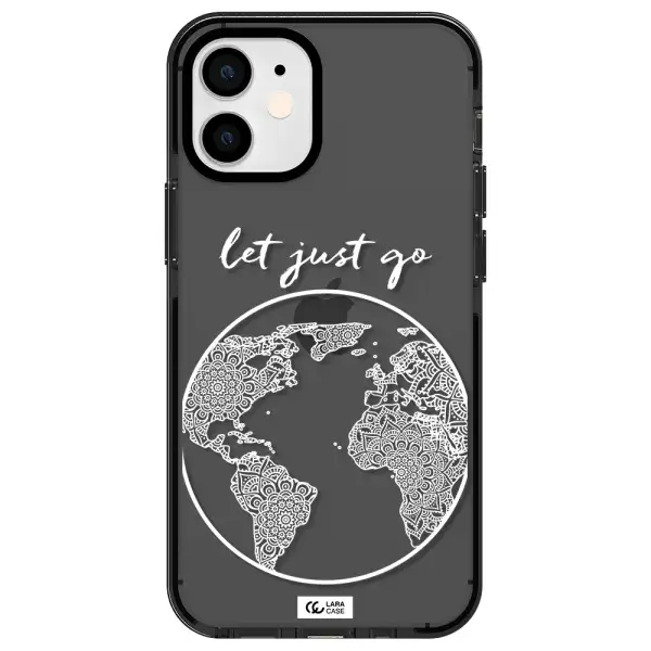 a white background with a circle Apple iPhone 12 mini impact Smoke Black Case