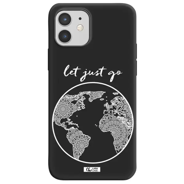 a white background with a circle Apple iPhone 12 mini Silicone black Case