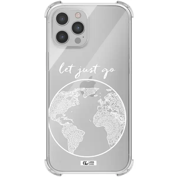 a white background with a circle Apple iPhone 12 pro Clear PC Case