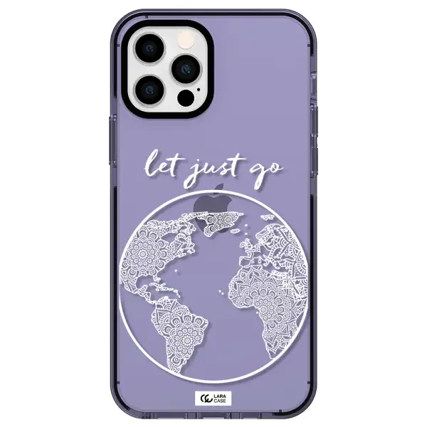 a white background with a circle Apple iPhone 12 pro impact Lilac Case