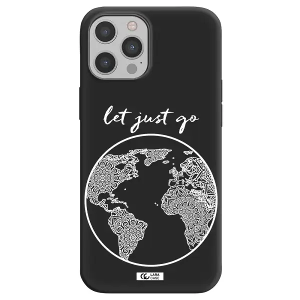 a white background with a circle Apple iPhone 12 pro Silicone black Case