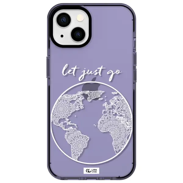 a white background with a circle Apple iPhone 13 impact Lilac Case