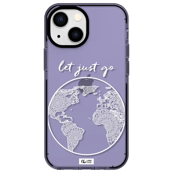 a white background with a circle Apple iPhone 13 mini impact Lilac Case