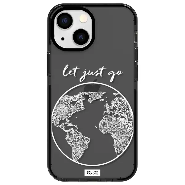 a white background with a circle Apple iPhone 13 mini impact Smoke Black Case