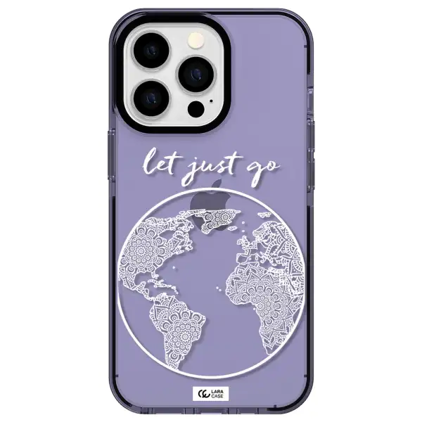 a white background with a circle Apple iPhone 13 Pro impact Lilac Case