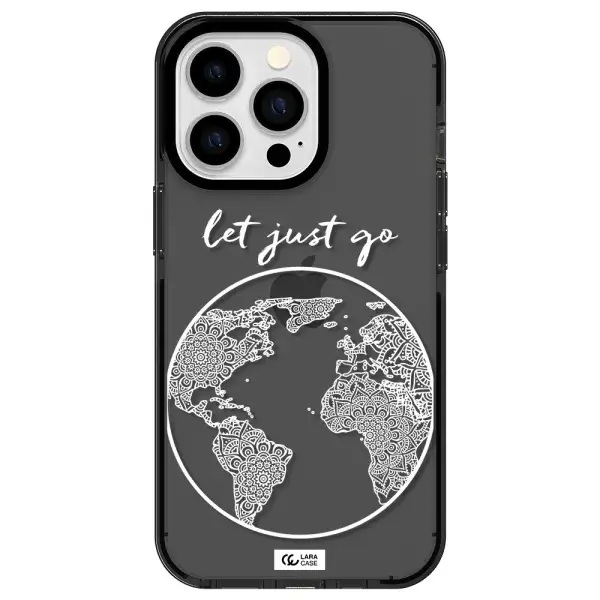 a white background with a circle Apple iPhone 13 Pro impact Smoke Black Case