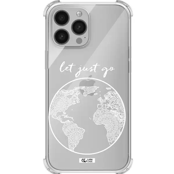 a white background with a circle Apple iPhone 13 Pro Max Clear PC Case