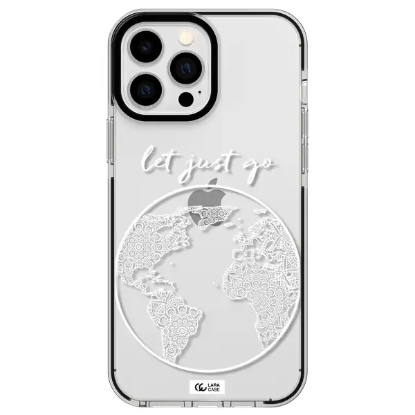 a white background with a circle Apple iPhone 13 Pro Max impact black border Case
