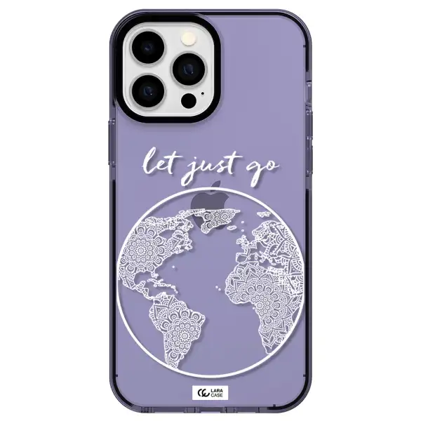 a white background with a circle Apple iPhone 13 Pro Max impact Lilac Case