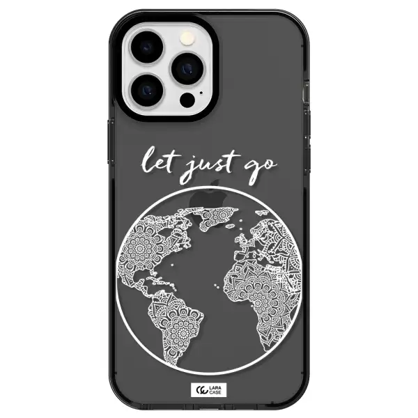 a white background with a circle Apple iPhone 13 Pro Max impact Smoke Black Case