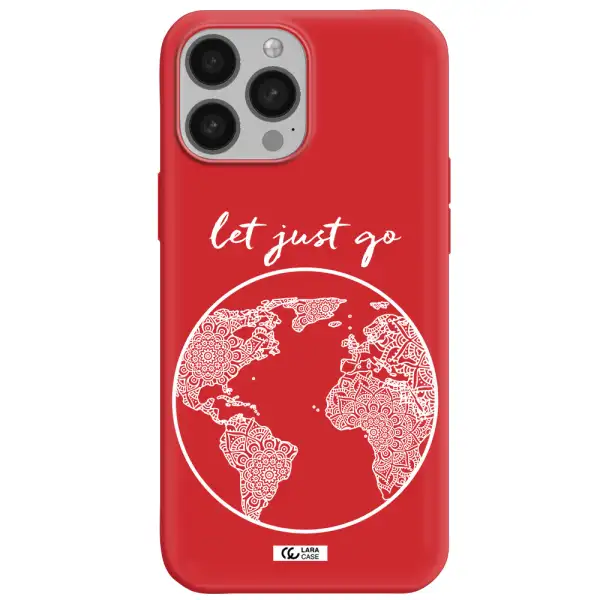 a white background with a circle Apple iPhone 13 Pro Max Silicone Imperial Red Case