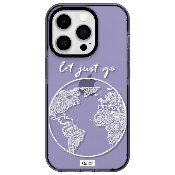 a white background with a circle Apple iPhone 14 pro impact Lilac Case