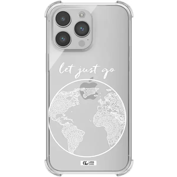 a white background with a circle Apple iPhone 14 pro max Clear PC Case