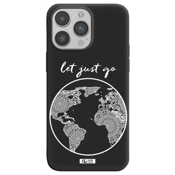 a white background with a circle Apple iPhone 14 pro Silicone black Case