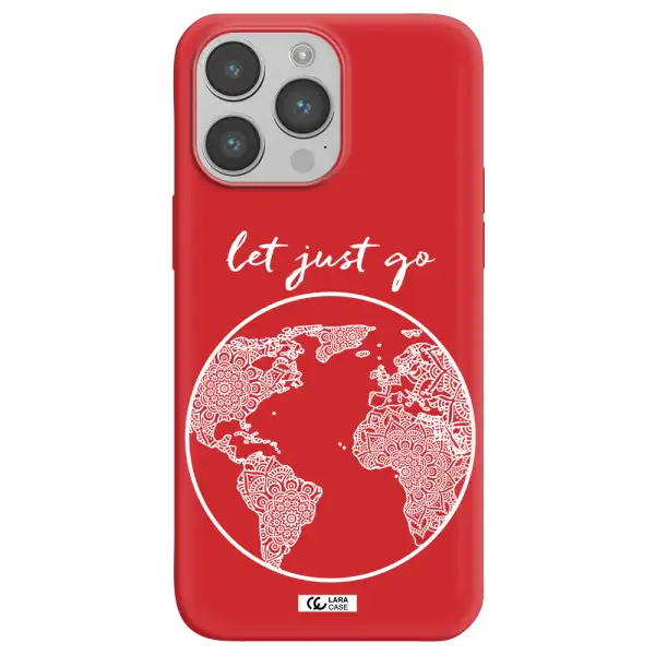 a white background with a circle Apple iPhone 14 pro Silicone Imperial Red Case
