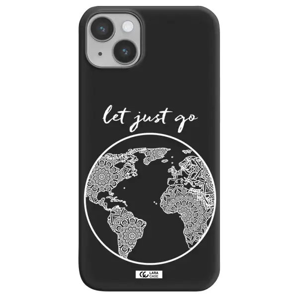 a white background with a circle Apple iPhone 14 Silicone black Case