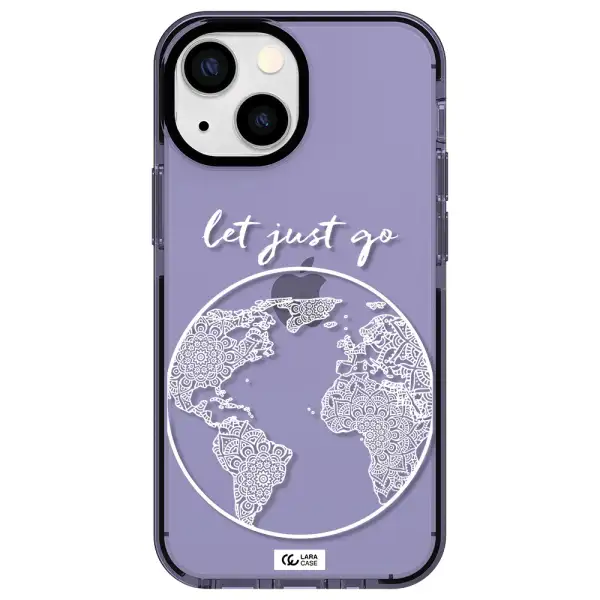 a white background with a circle Apple iPhone 15 Plus impact Lilac Case