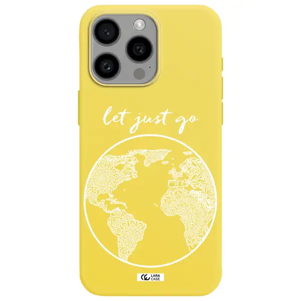 a white background with a circle Apple Iphone 15 Pro max Silicone canary yellow Case