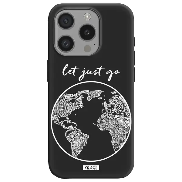 A White Background With A Circle Apple Iphone 15 Pro Silicone Black Case