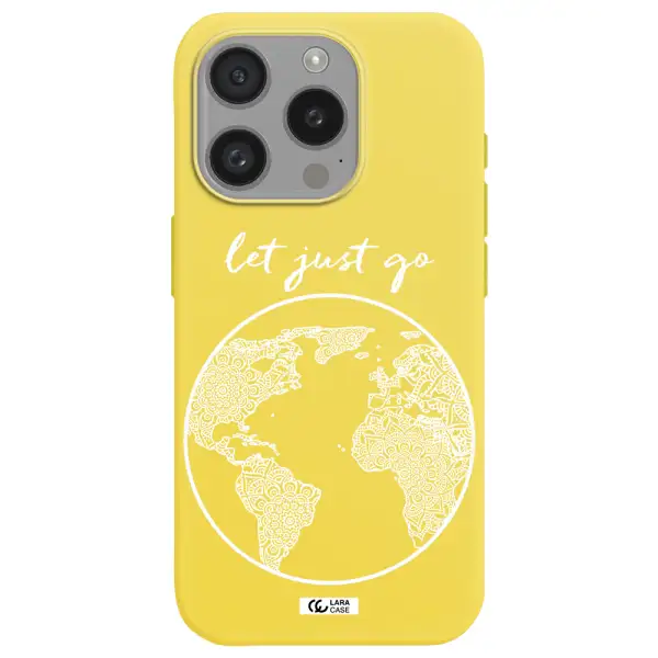 A White Background With A Circle Apple Iphone 15 Pro Silicone Canary Yellow Case