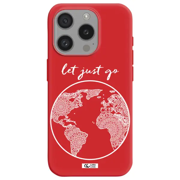 A White Background With A Circle Apple Iphone 15 Pro Silicone Imperial Red Case